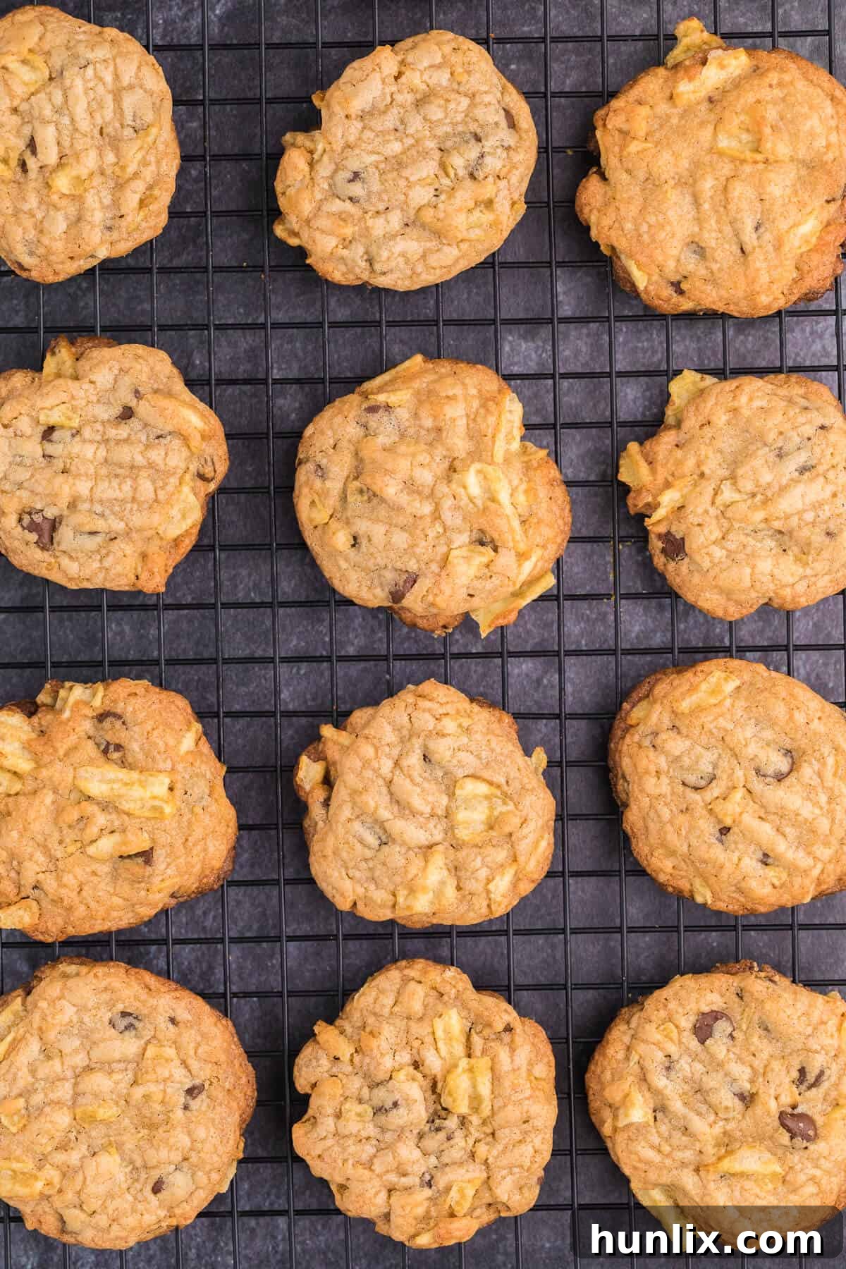 Salty Sweet Crunch Cookies 6 A freshly baked batch of potato chip cookies, perfectly golden and ready to be enjoyed.