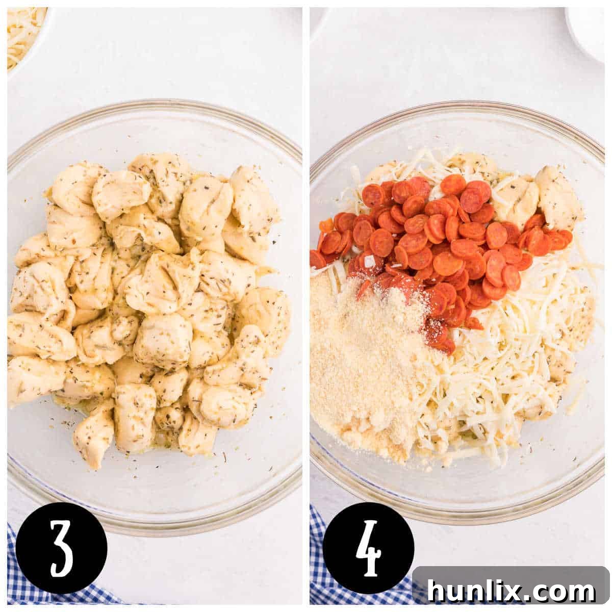 Crescent roll dough coated with butter and seasoning mixture