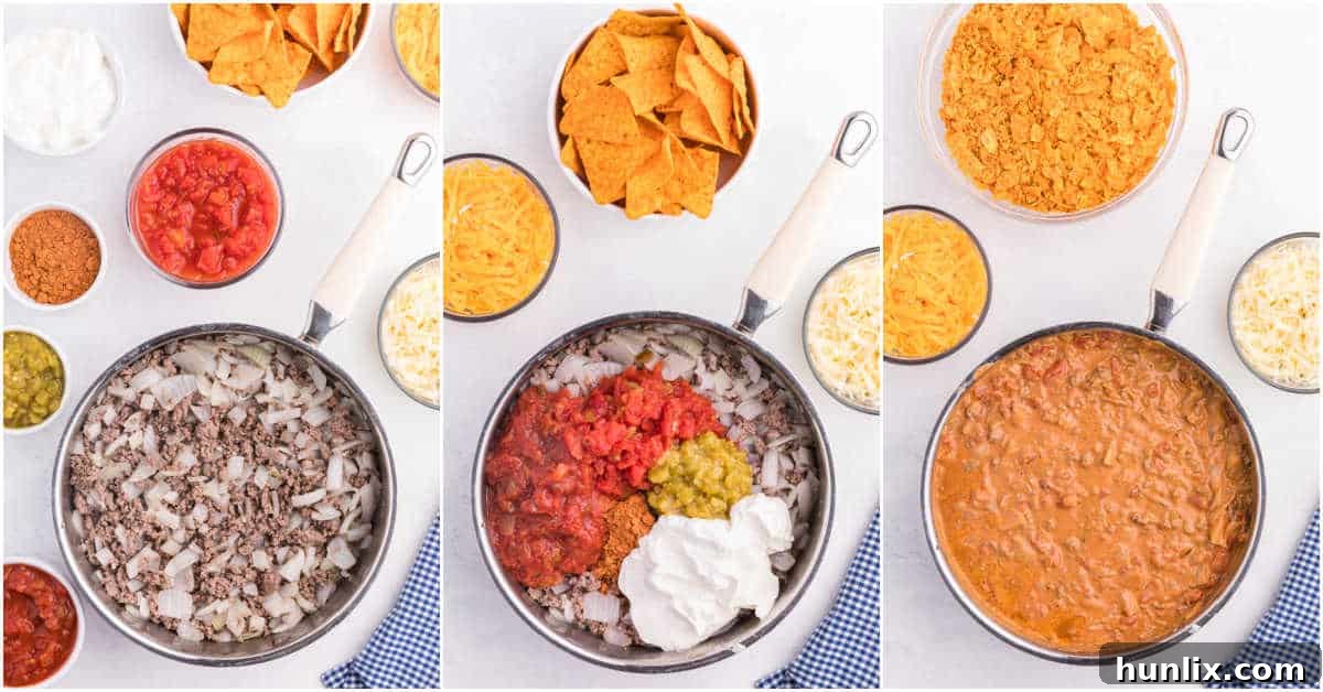 Loaded Doritos Casserole 4 Step by Step process to make Doritos Casserole