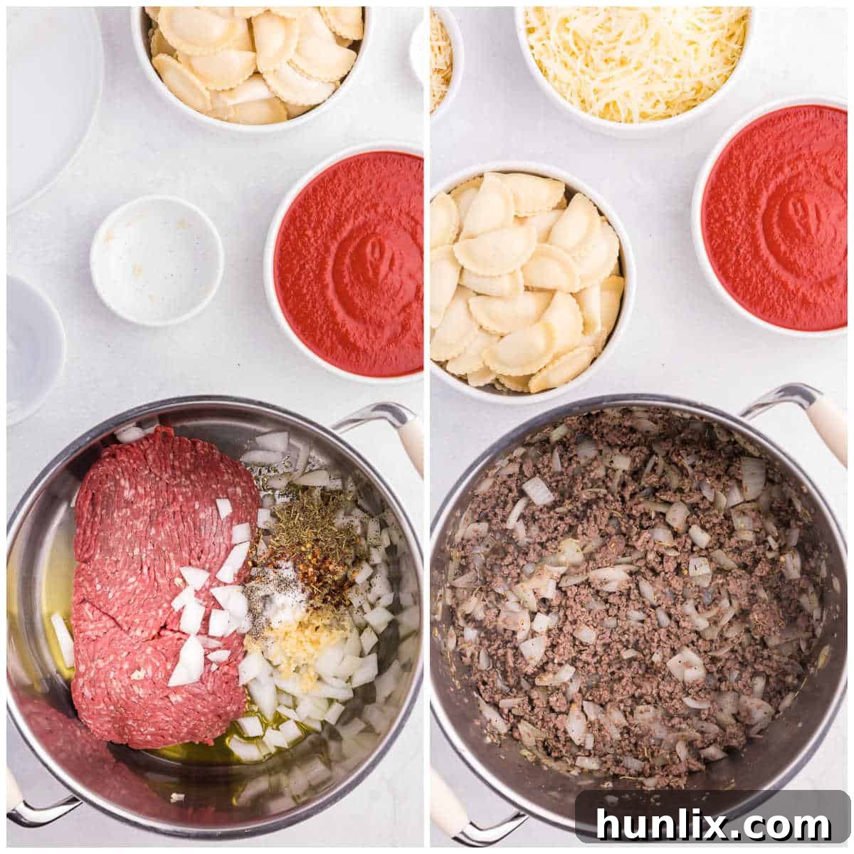 Easy One-Pot Slow Cooker Ravioli Lasagna 4 How to make slow cooker ravioli lasagna steps