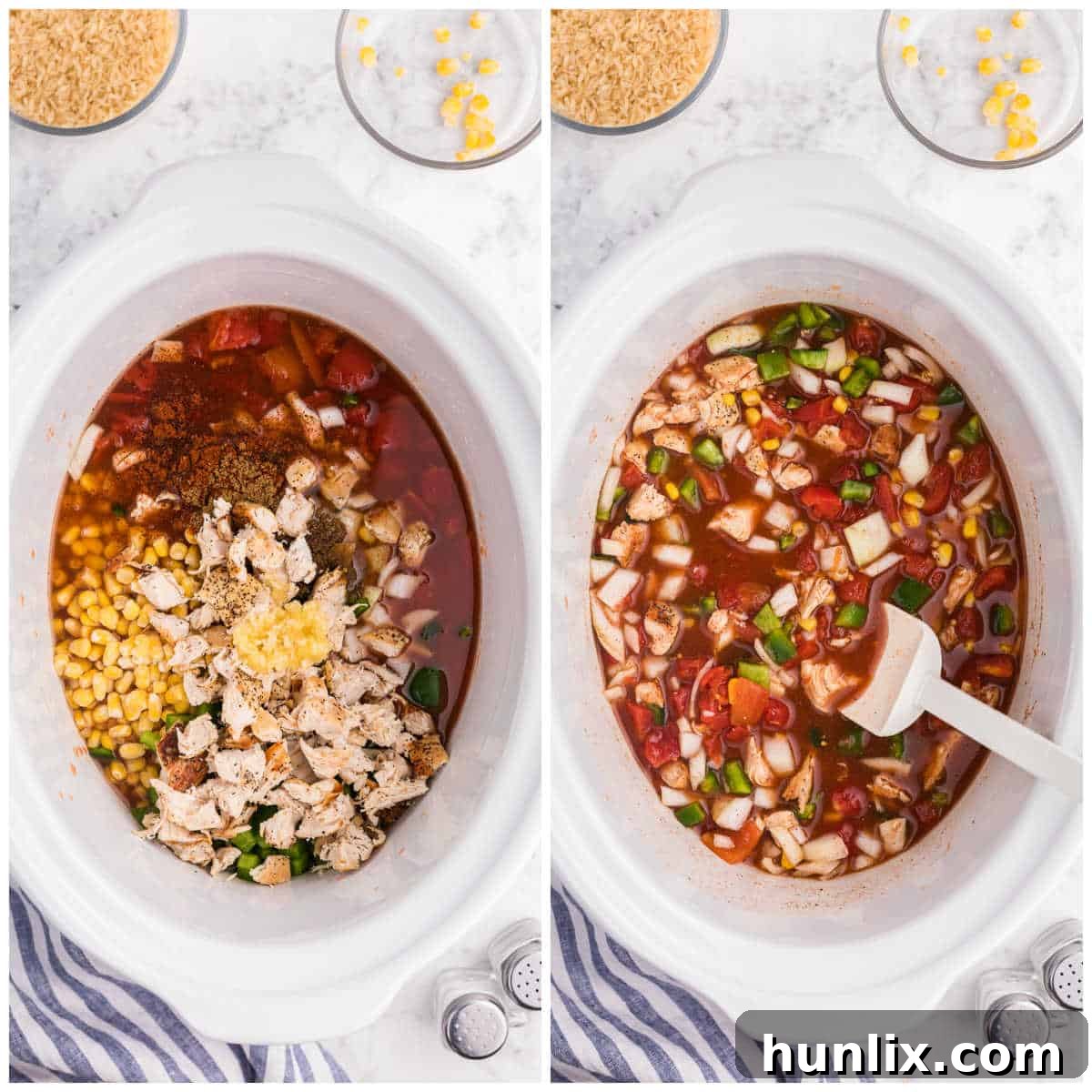 southwest chicken and rice prep