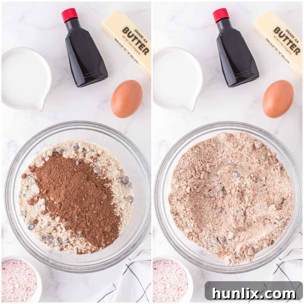 chocolate peppermint cookies prep