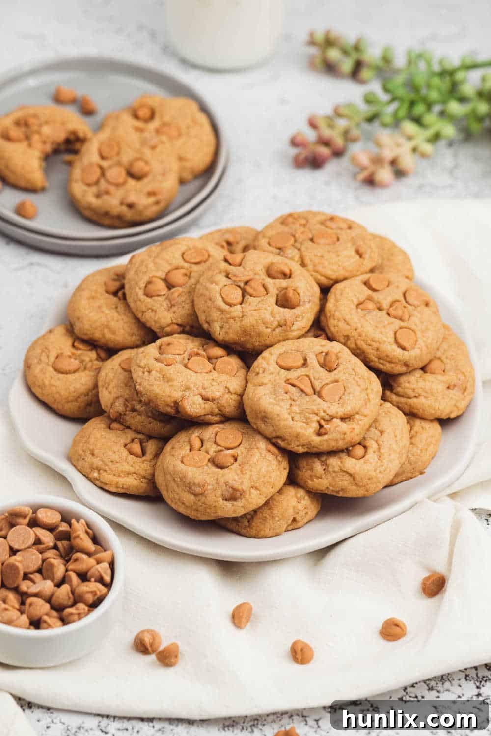 A beautifully arranged plate of butterscotch pudding cookies, ready to be served and enjoyed.