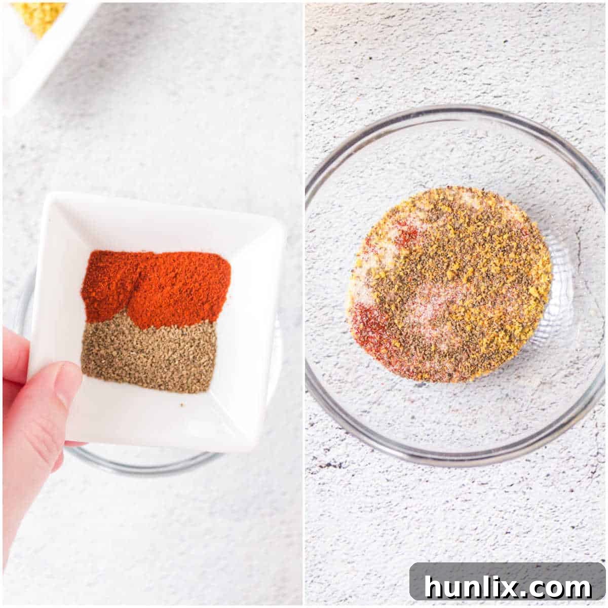 Close-up of chicken breasts seasoned with a spice blend, ready for the Instant Pot.