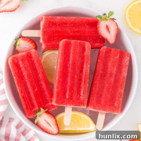 Strawberry Lemonade Popsicles