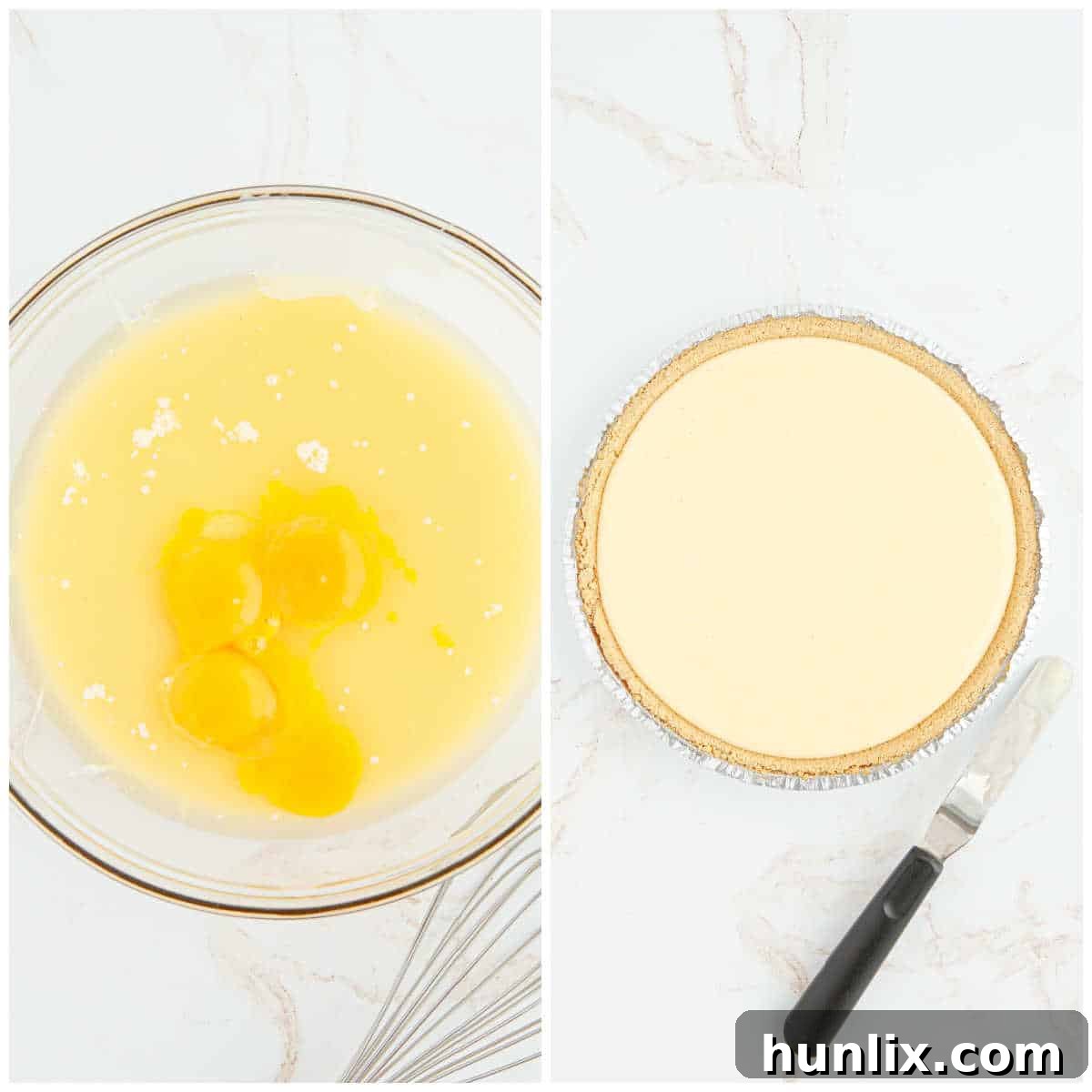 Steps to make classic lemon pie.