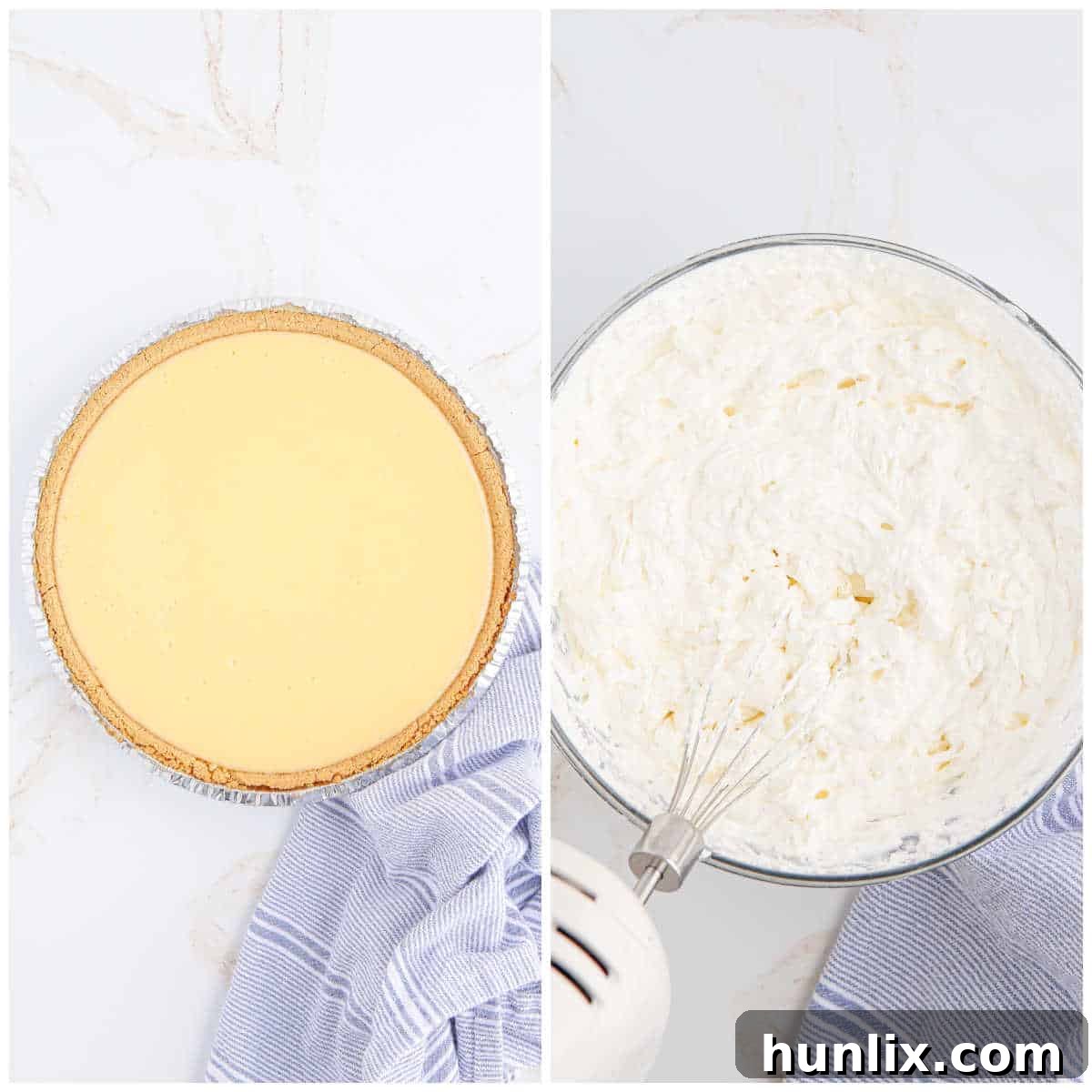 Steps to make classic lemon pie.