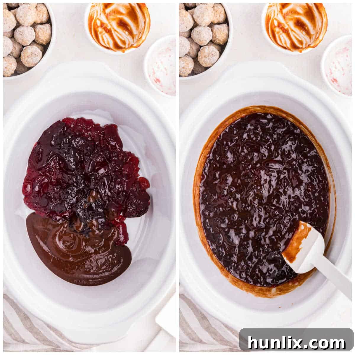 Grape-Glazed Meatballs 4 Steps to make grape jelly meatballs.