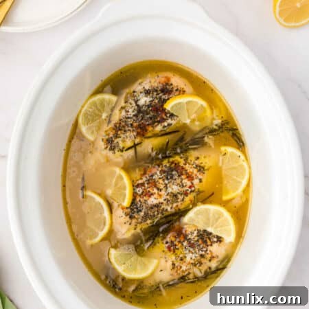 Crockpot Lemon Garlic Butter Chicken