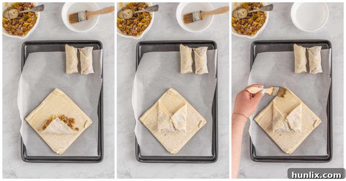 Crispy Cheeseburger Bundles 5 Steps to make cheeseburger egg rolls.