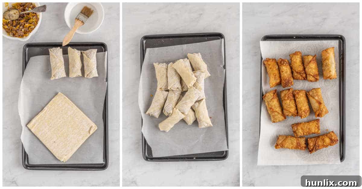 Crispy Cheeseburger Bundles 6 Steps to make cheeseburger egg rolls.