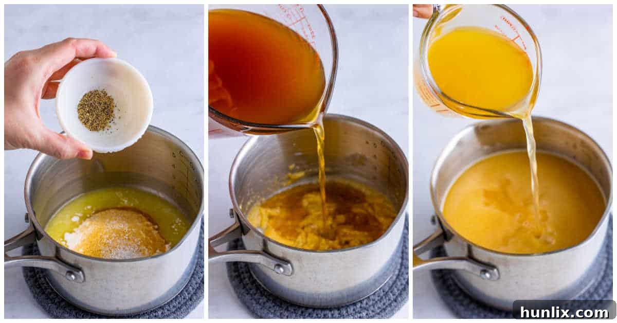 Canada's Iconic Comfort Food 5 Two images showing the final steps of making poutine: adding gravy and cheese curds to the fries.