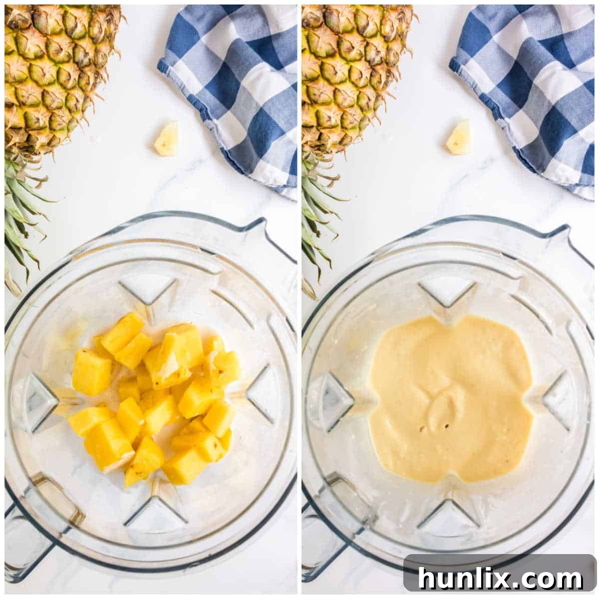 Steps to make pineapple ice cream.