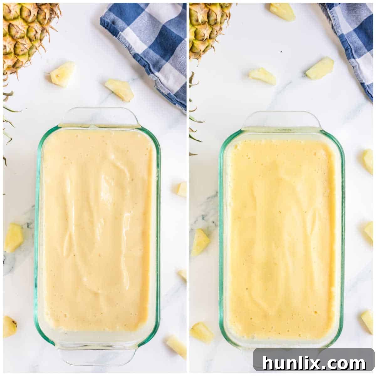 Steps to make pineapple ice cream.