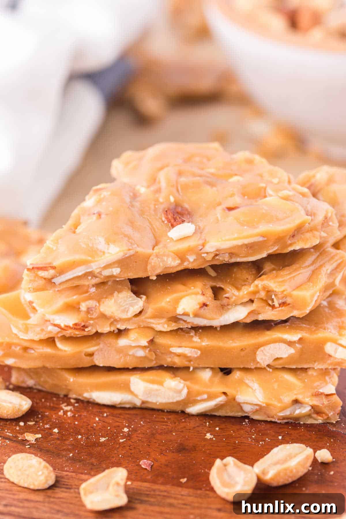 Nutty Caramel Crunch 7 A stack of the recipe.