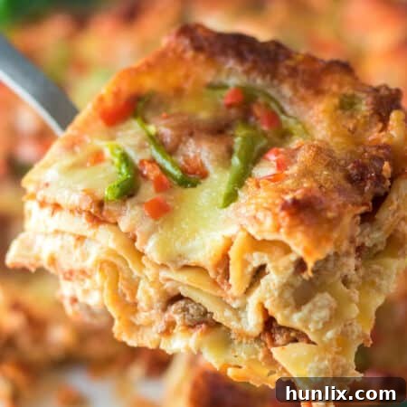 A delicious slice of Christmas Lasagna.