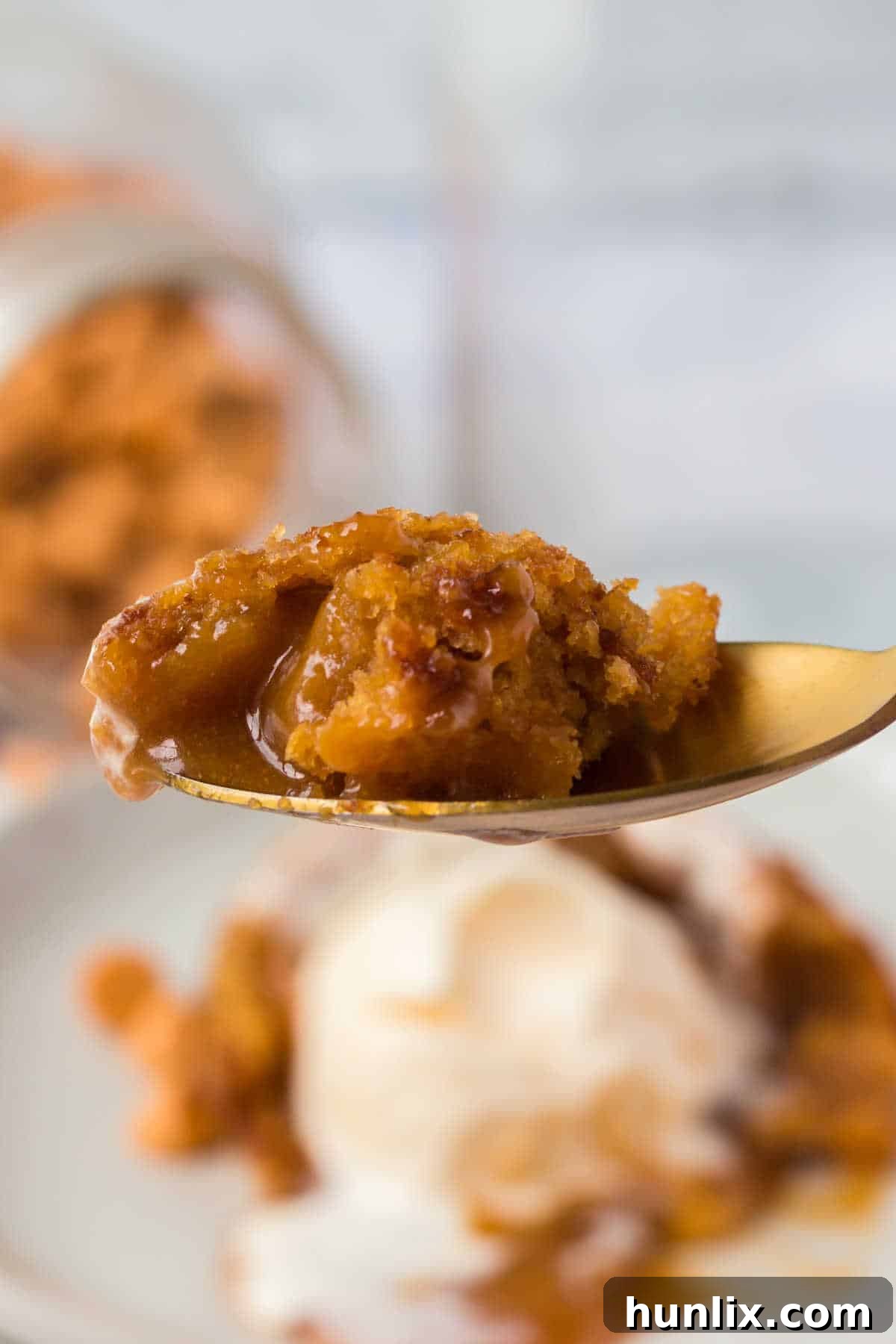 Molten Butterscotch Delights 8 The recipe on a spoon.