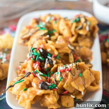 The Frito Candy recipe on a white platter, showcasing its delicious appearance.