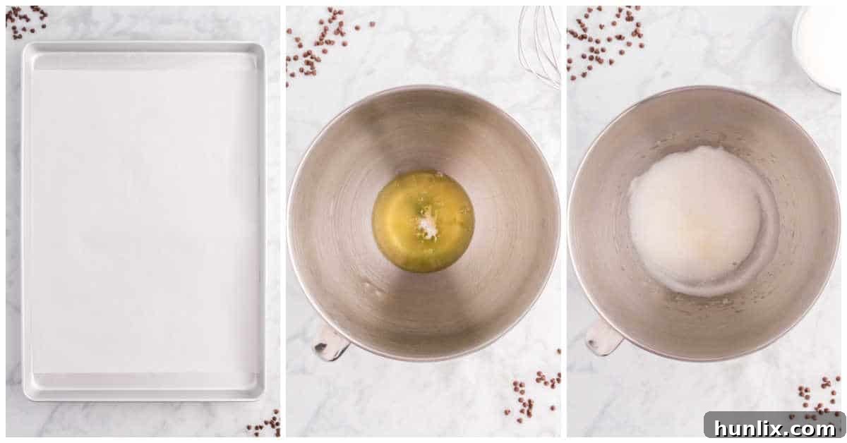 Decadent Double Chocolate Meringues 4 Steps to make double chocolate meringue cookies.