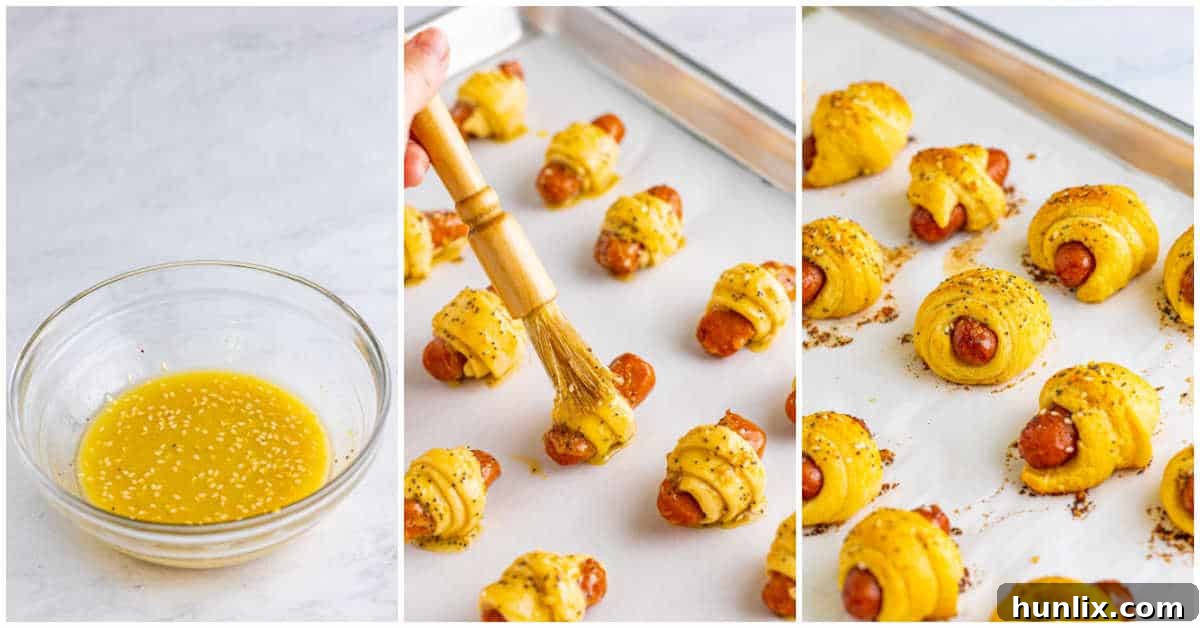 Snuggle Sausages 5 Steps to make pigs in a blanket.