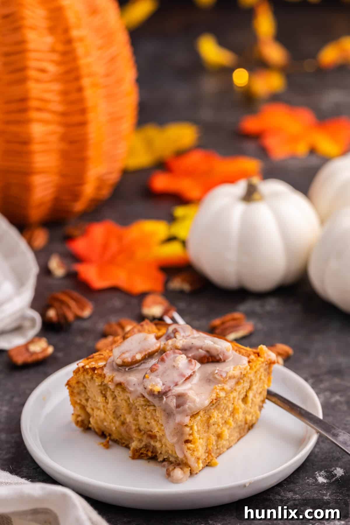 A slice of the recipe on a plate.