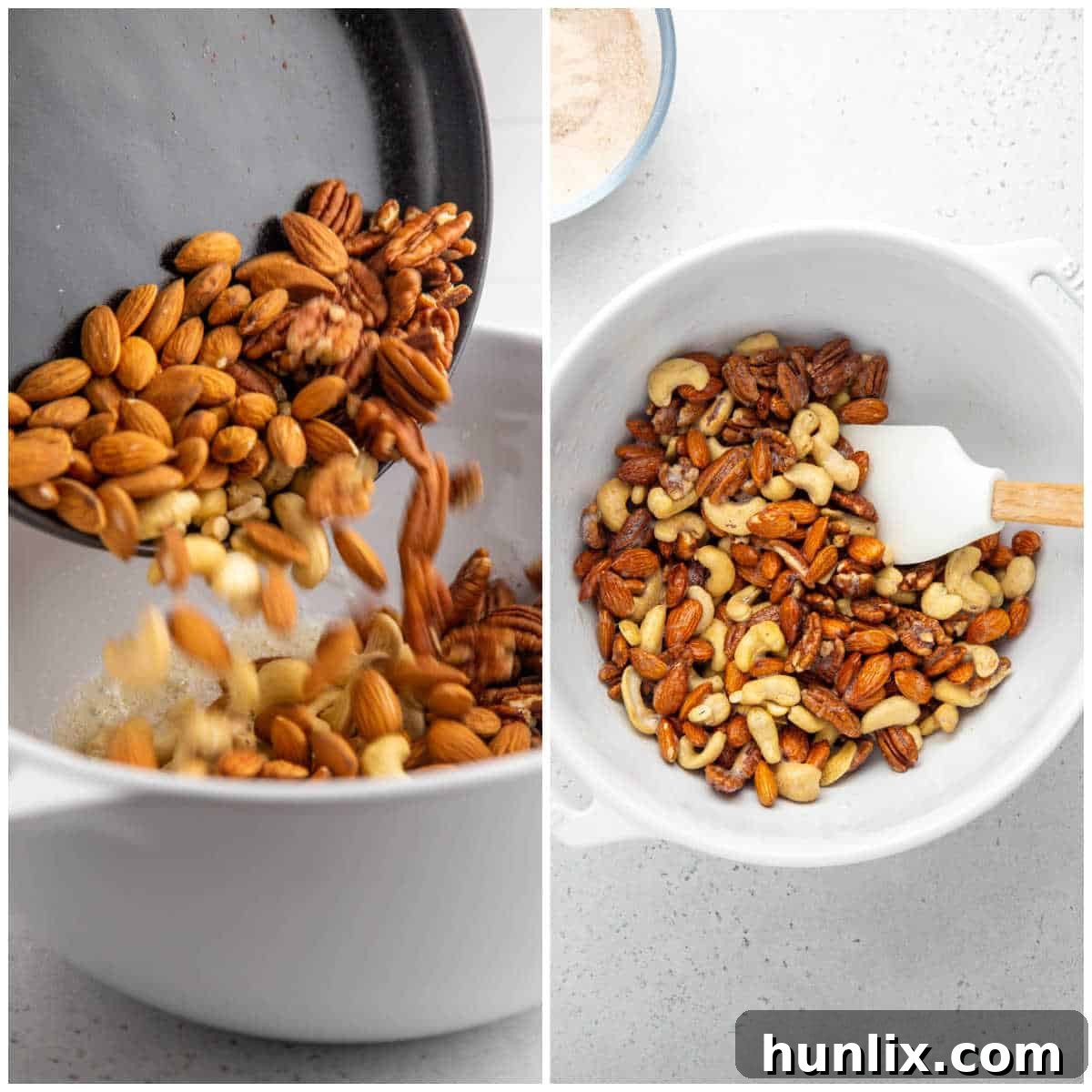 Step two: Whisking egg white, water, and vanilla extract until frothy.