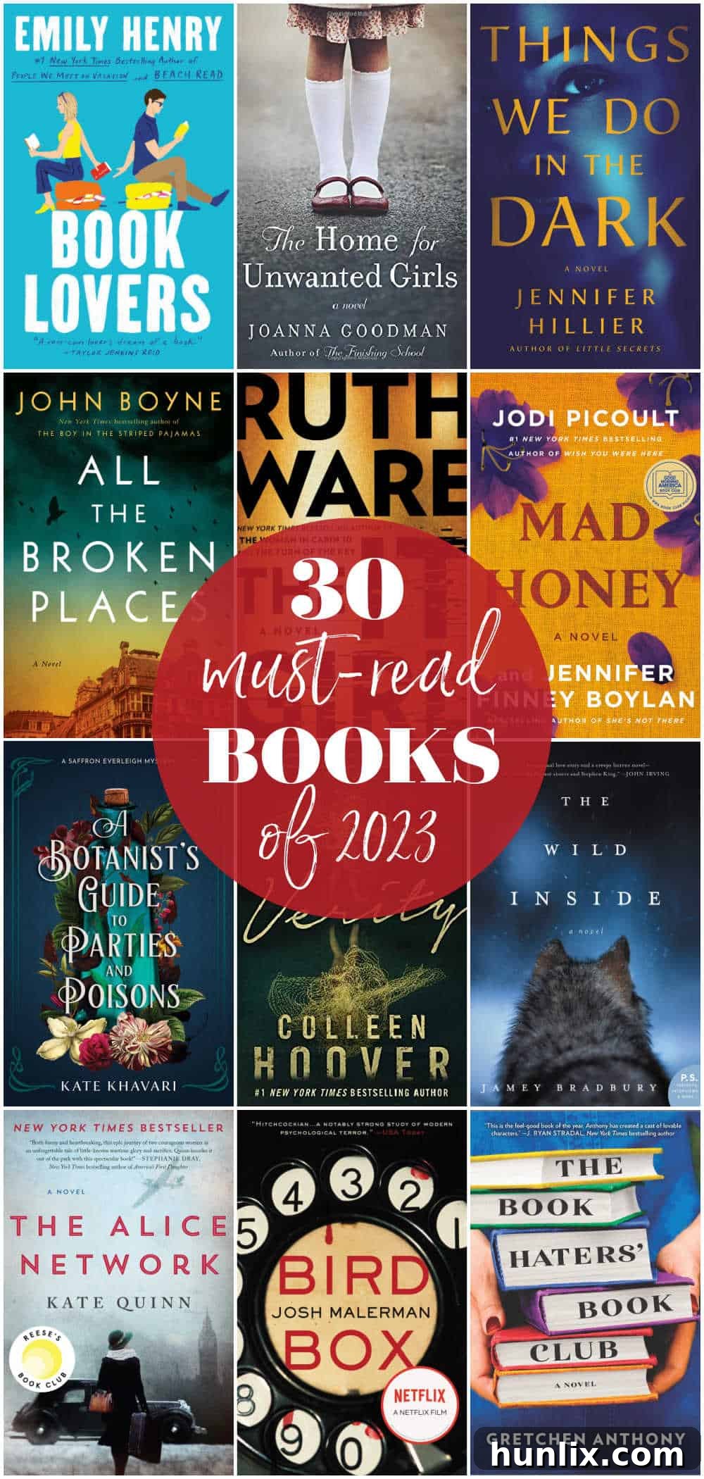 Book collage image showcasing a variety of books, encouraging readers to explore their next great read for the year.