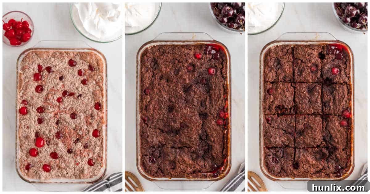 Collage of baking the cake.