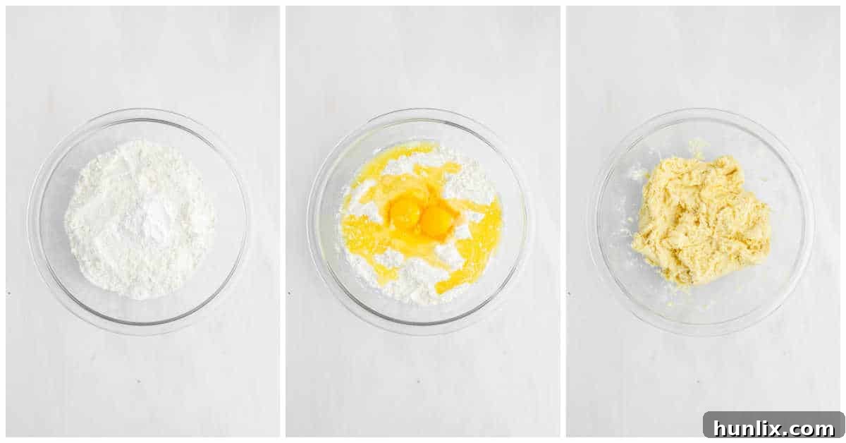 Cookie dough being mixed in a bowl.