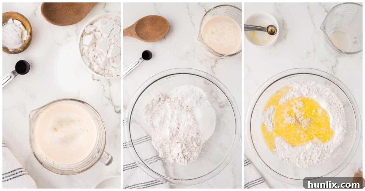 Steps to make mini pancakes.