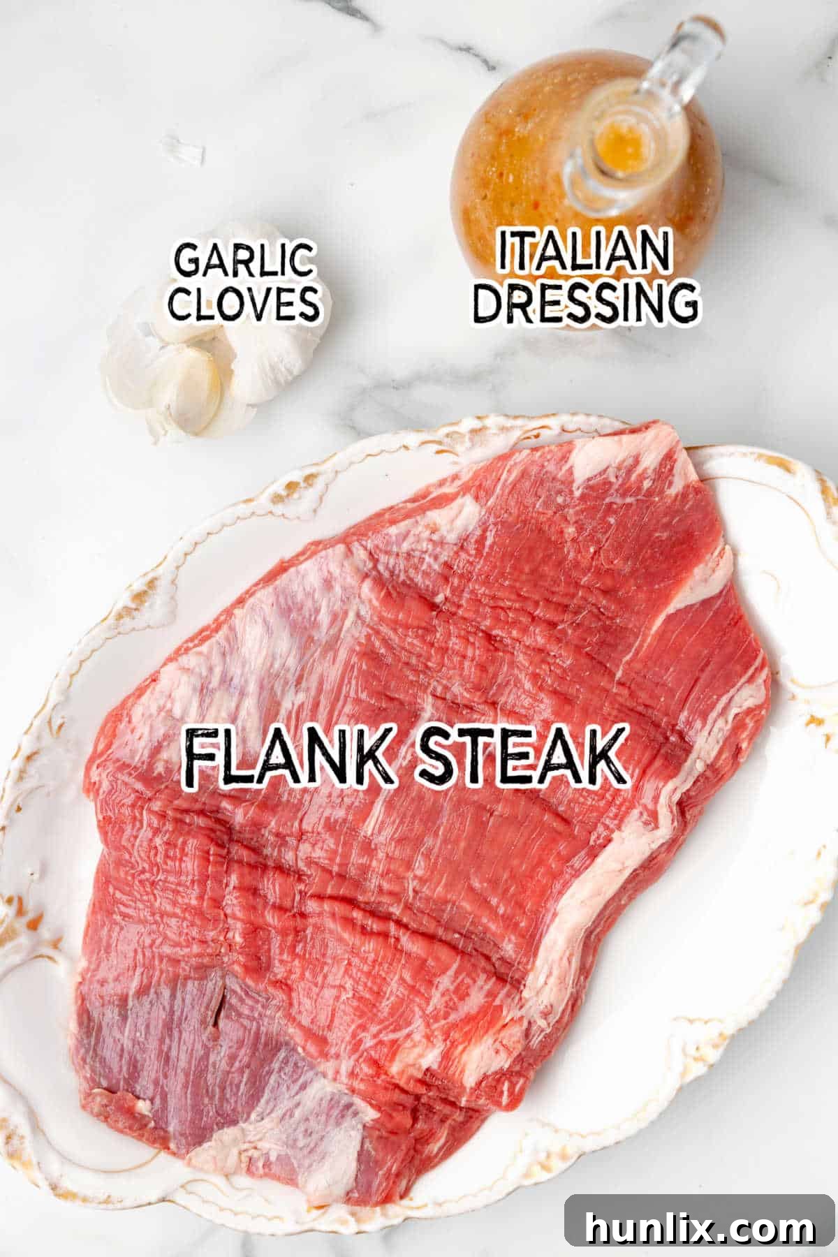 Ingredients to make grilled flank steak.