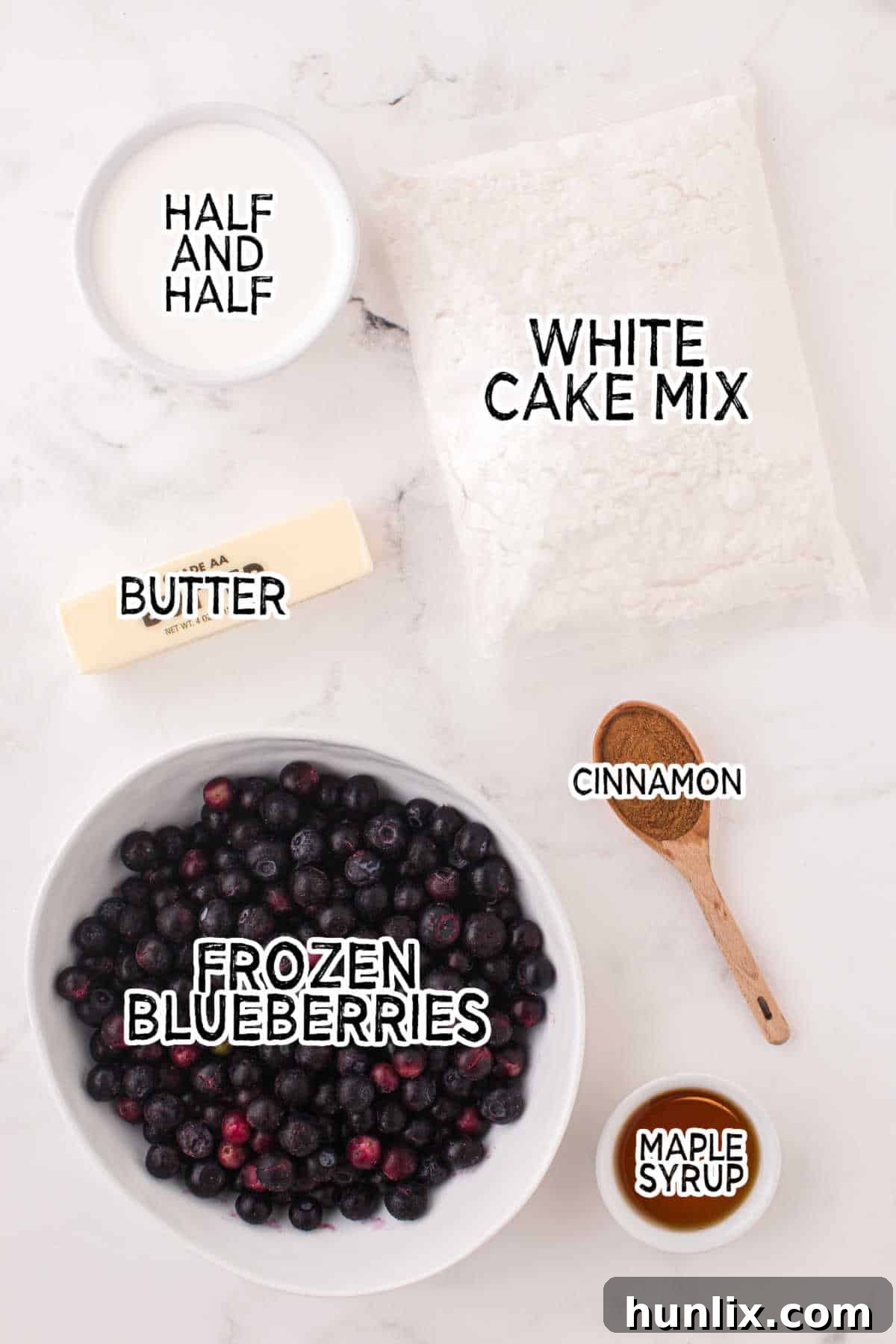 Bursting Blueberry Bliss 3 Ingredients to make blueberry cobbler.