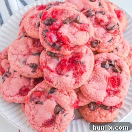 Cherry cookies on a plate.