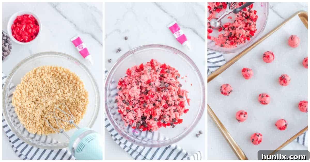 Steps to make cherry cookies.