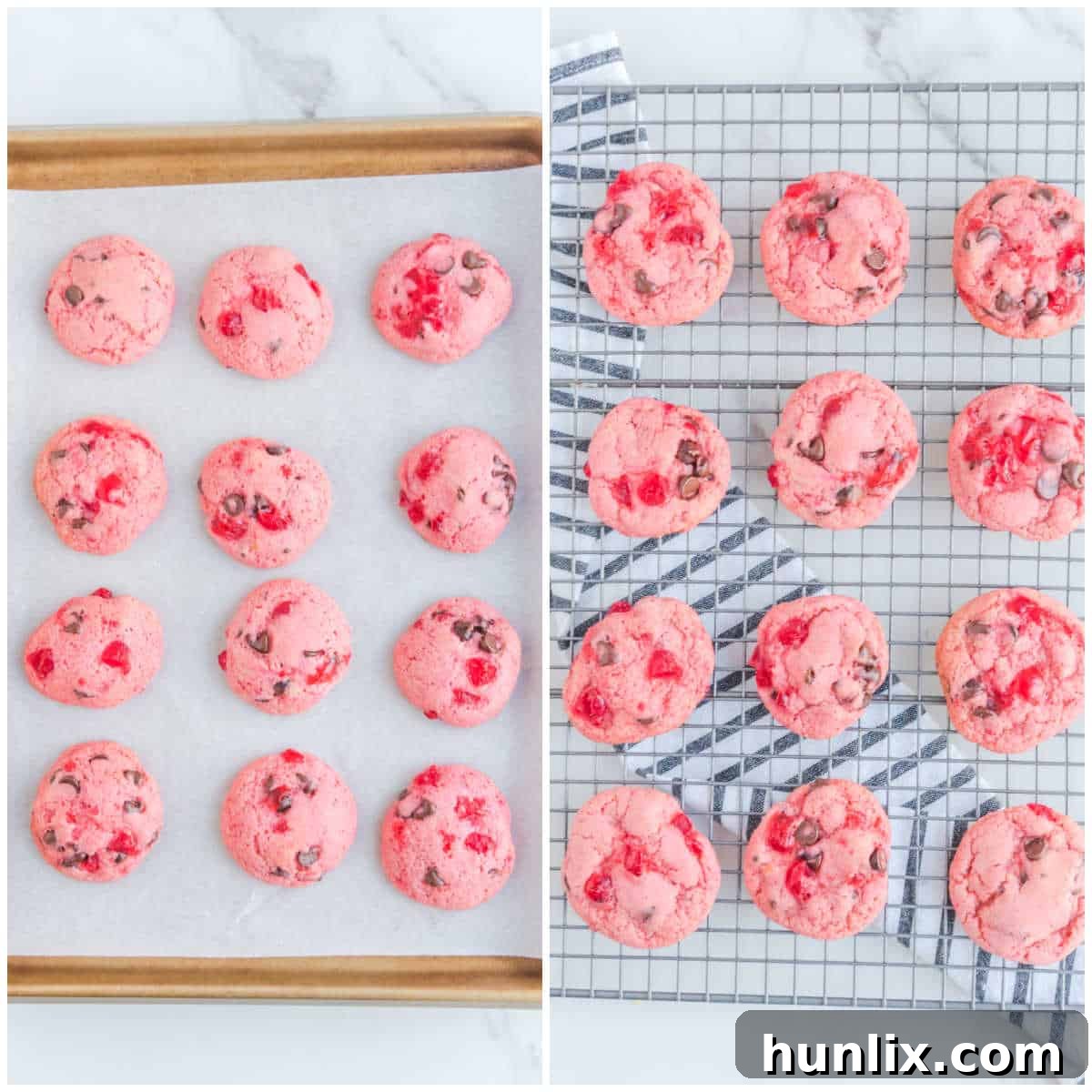 Steps to make cherry cookies.