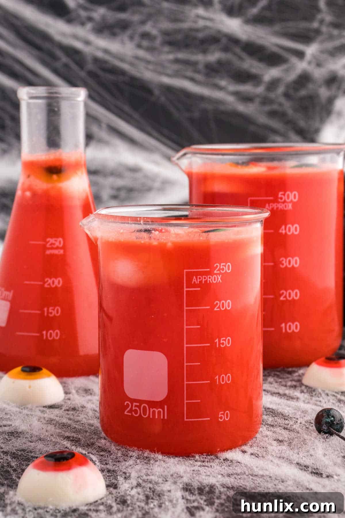 Spooky Brew 8 The recipe in beakers.