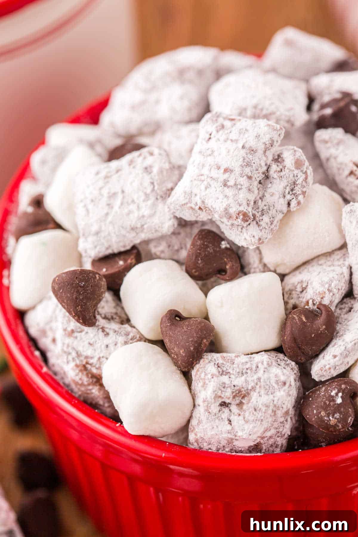 The recipe in a red bowl.