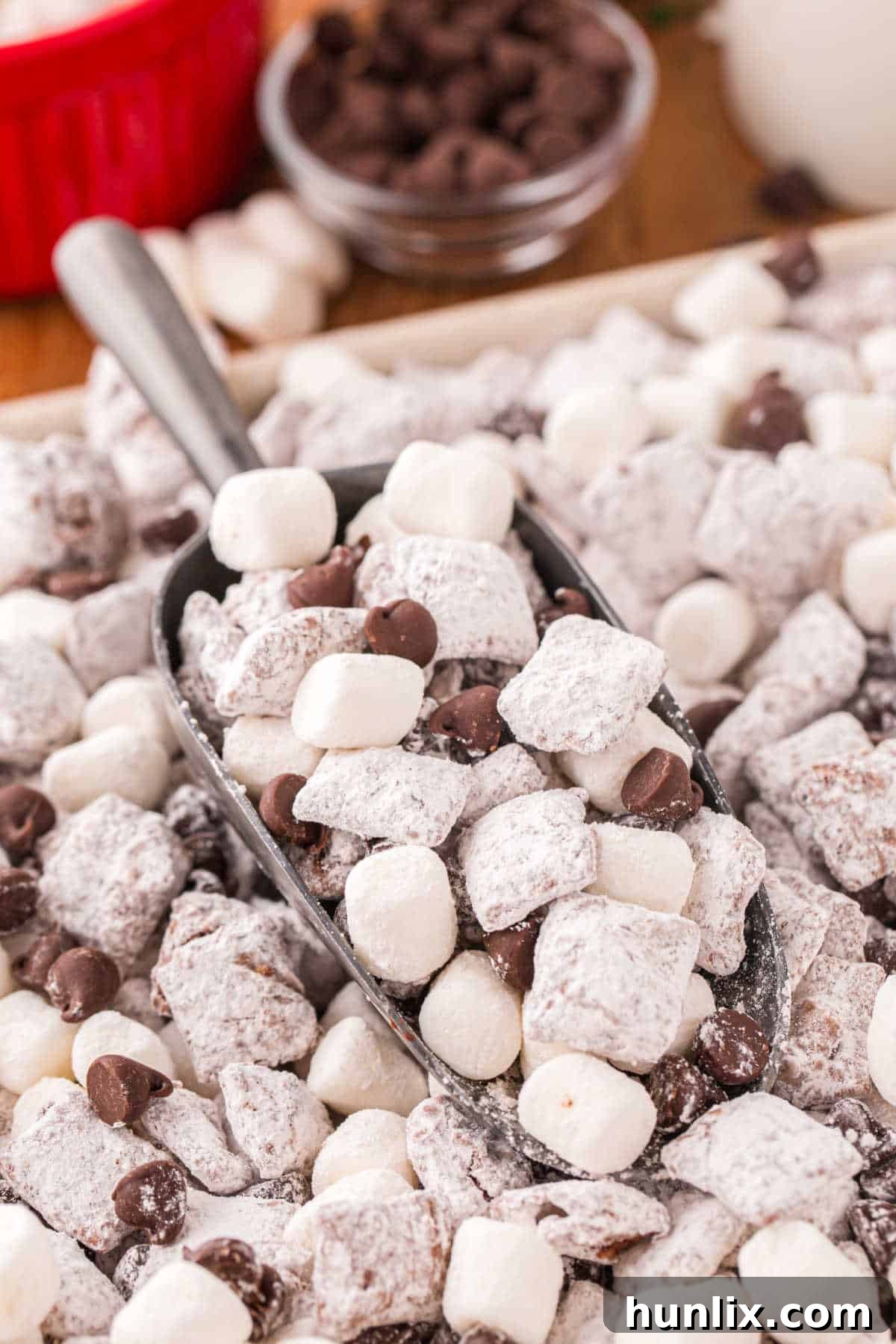 The recipe on a serving scoop.