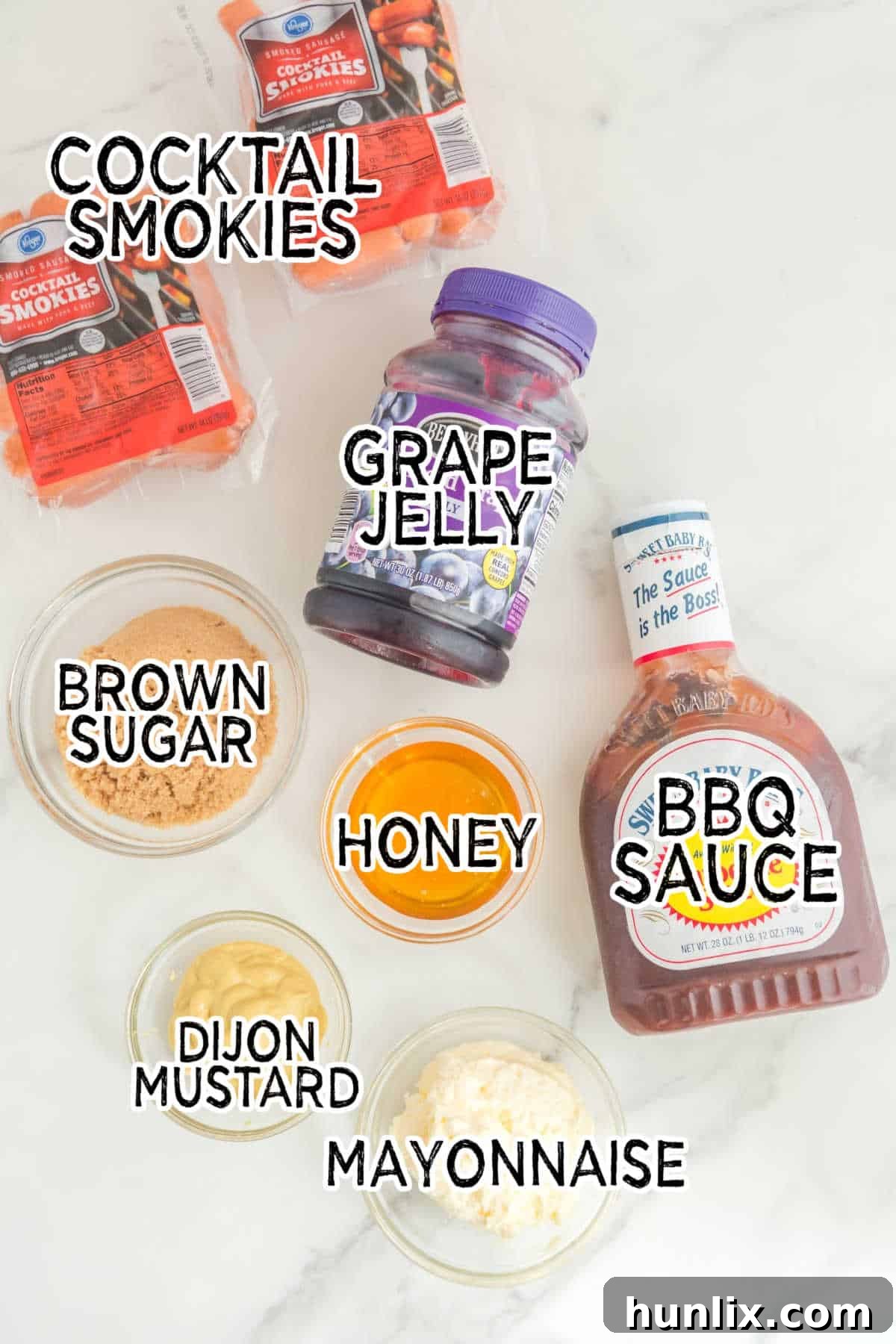 Ingredients to make slow cooker little smokies.