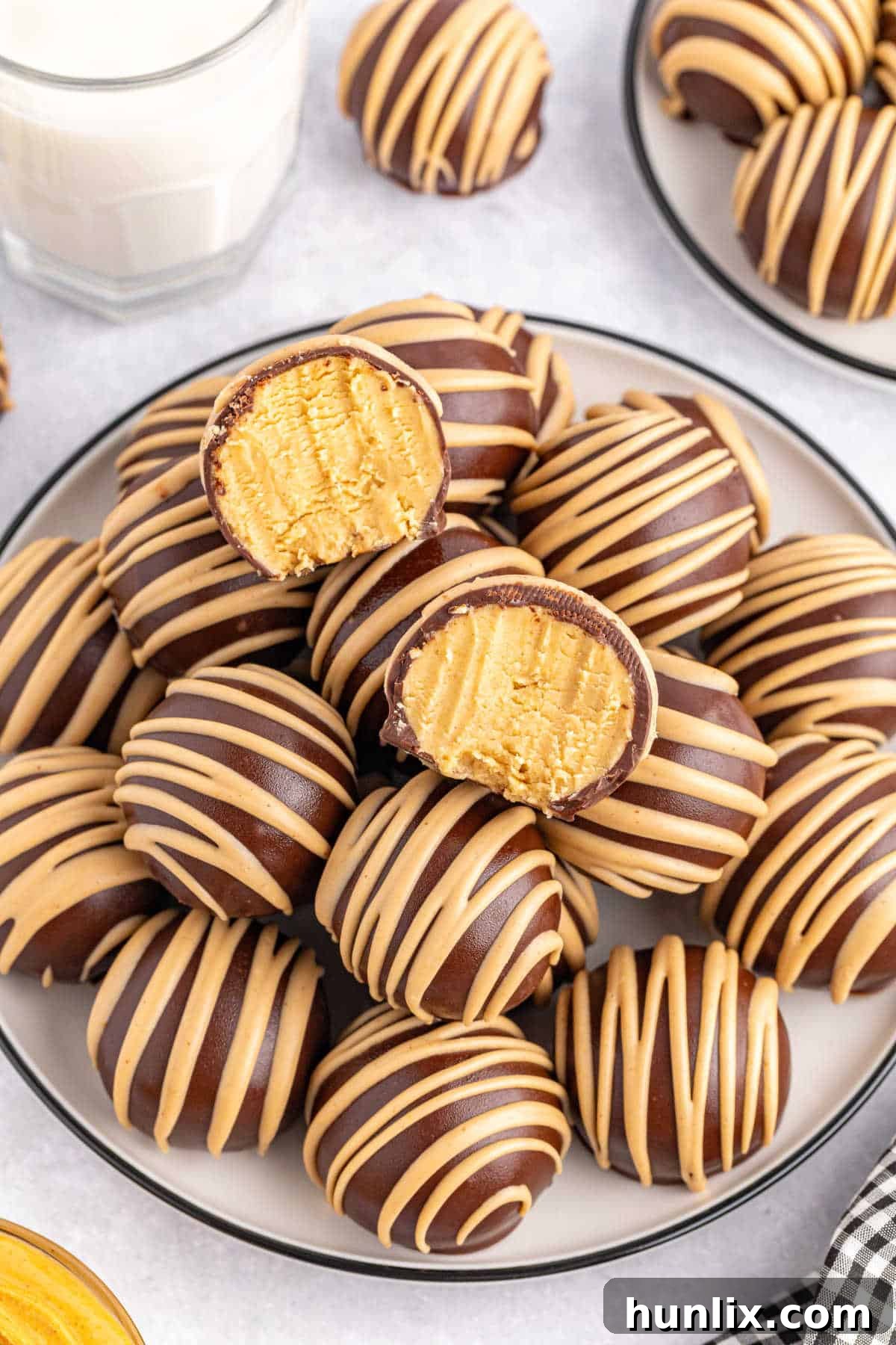 Choco-Peanut Butter Bliss Balls 9 The recipe on a plate.