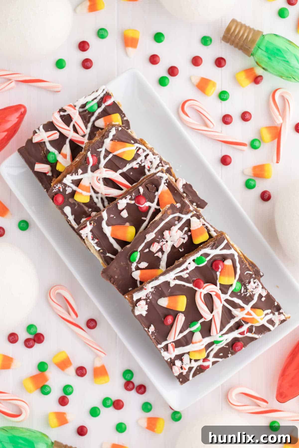 Buddy the Elf's Irresistible Christmas Crack 10 A large platter filled with Buddy the Elf Christmas Crack, perfect for a holiday party.