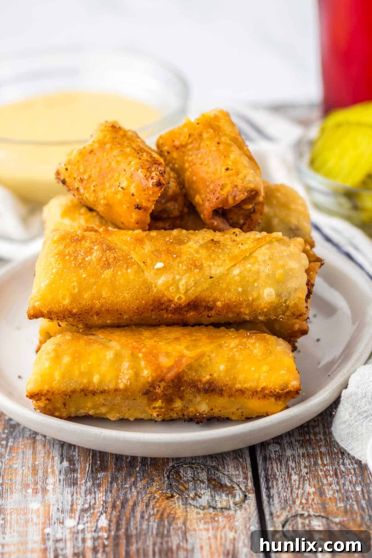 Big Mac Egg Rolls on a plate.