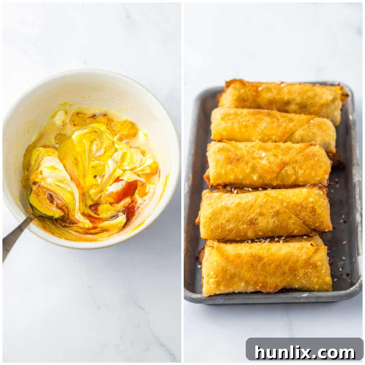 Steps to make Big Mac Egg Rolls.