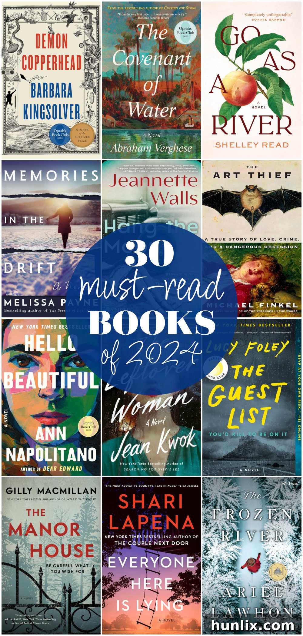 30 Essential Reads for Your 2024 Literary Journey 2 A vibrant collage showcasing a stack of diverse books, symbolizing the top books to read in 2024. The image invites readers to explore the best book recommendations for the year.
