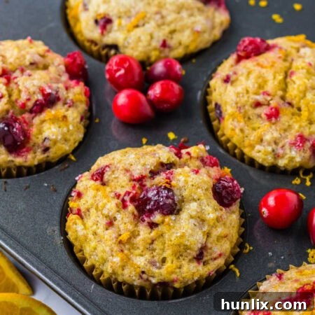 Zesty Cranberry Orange Muffins 10 The recipe for Cranberry Orange Muffins in a muffin pan.