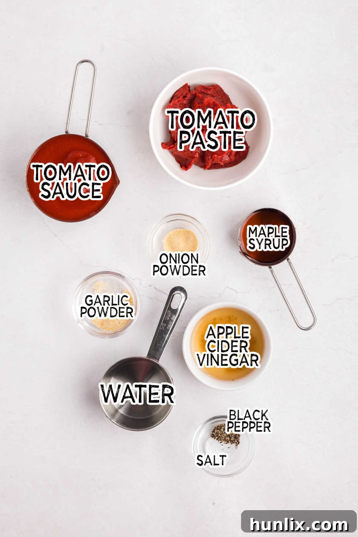 Ingredients on a white background.