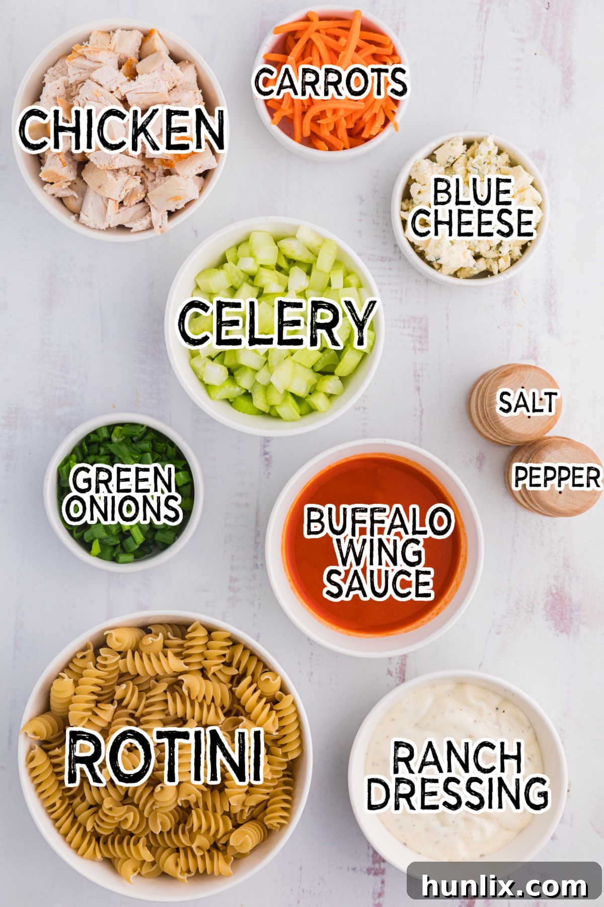 Ingredients on a white background.