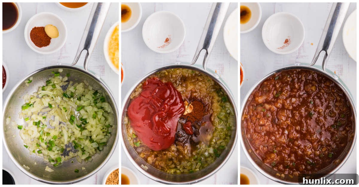 Sweet Heat Pineapple Jalapeno BBQ 4 A collage showing the step-by-step process of making Pineapple Jalapeño BBQ Sauce.