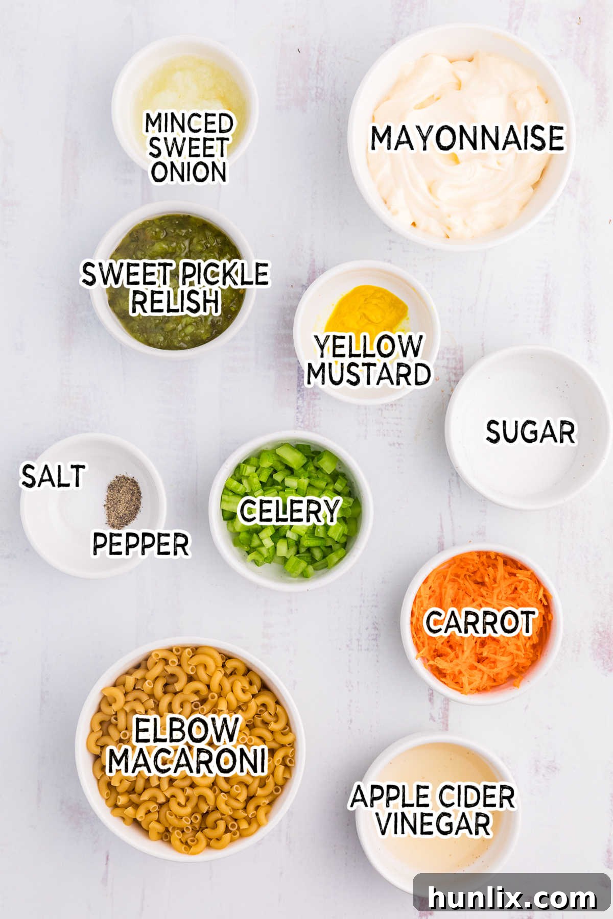 Ingredients on a white background.
