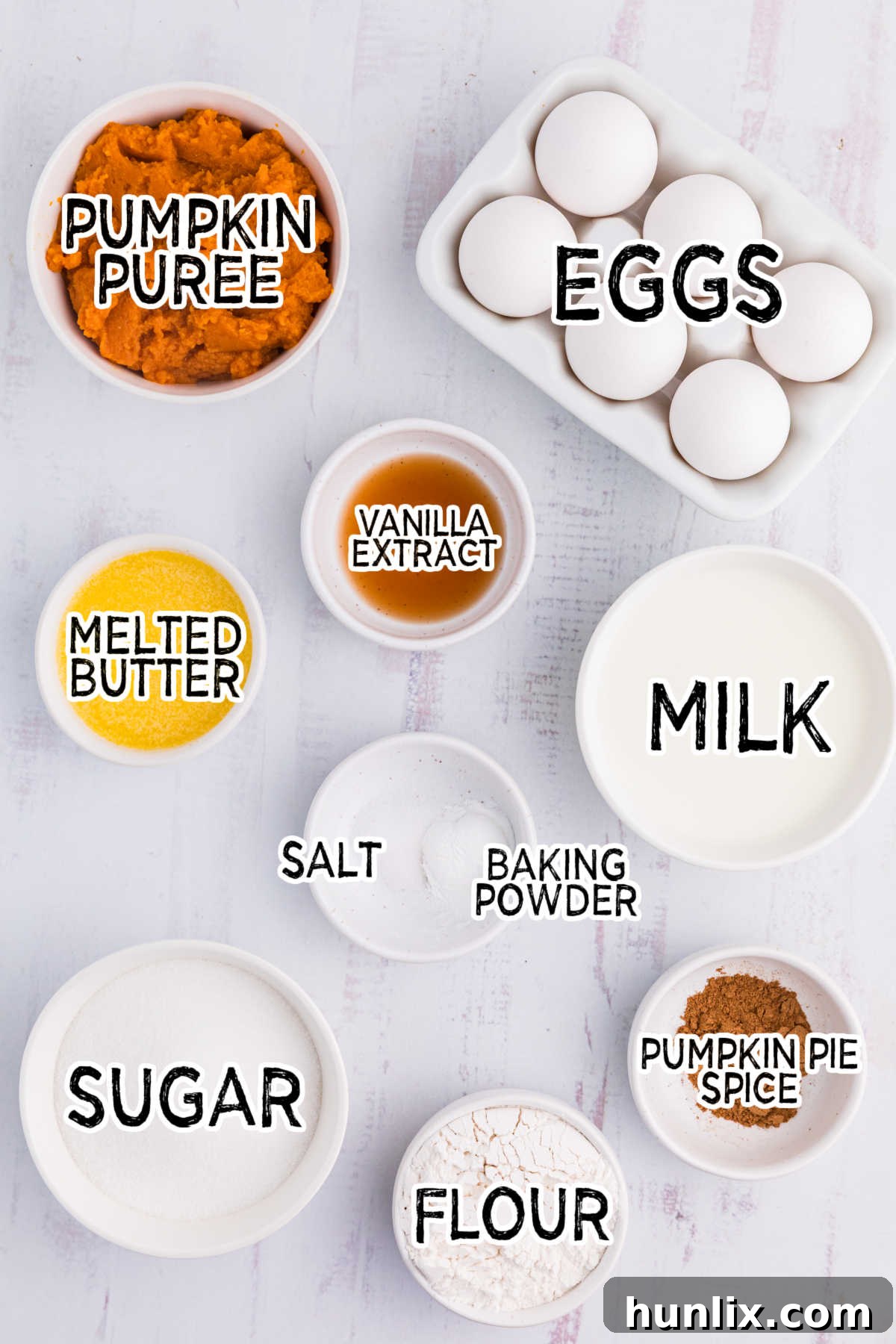 Ingredients on a white background.